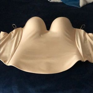 Nude strapless seamless hidden wire bustier
